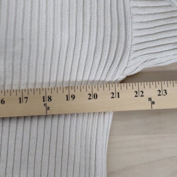 Vintage American Creations Cable Knit Sweater Womens Mock Neck Cream USA - Picture 4 of 12